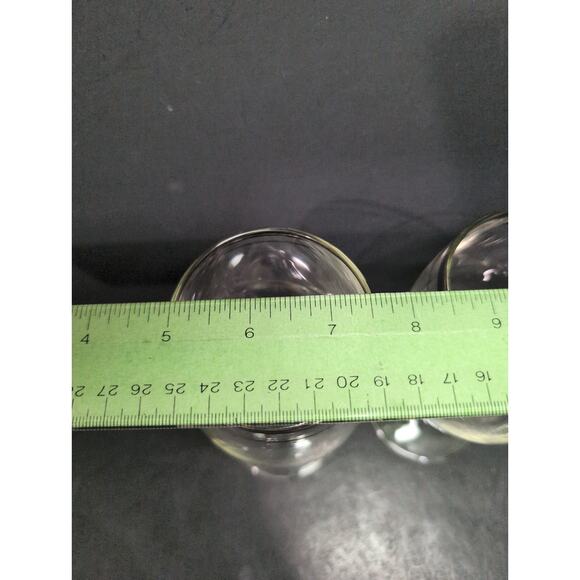 Silver Rimmed Wine Glasses, Set of 2, Vintage Stemware, Midcentury 10 Oz Barware - Picture 9 of 9